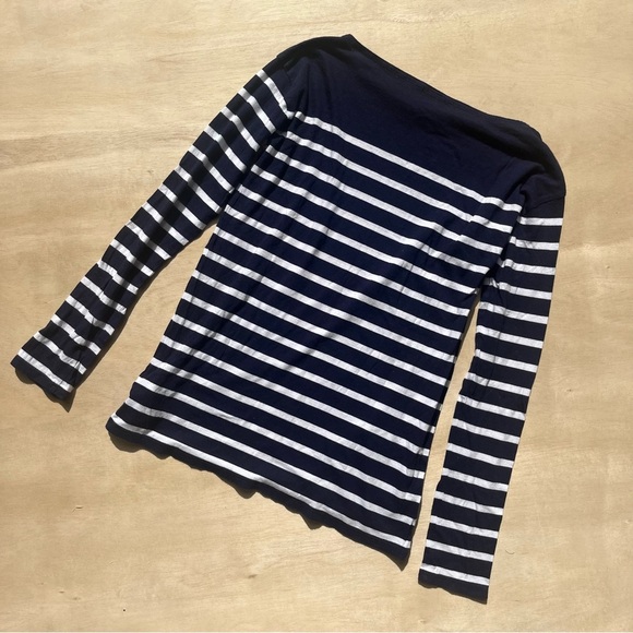 Vintage Gap Casual Striped Navy Long Sleeve Crew full length Shirt women’s xs - Picture 7 of 8